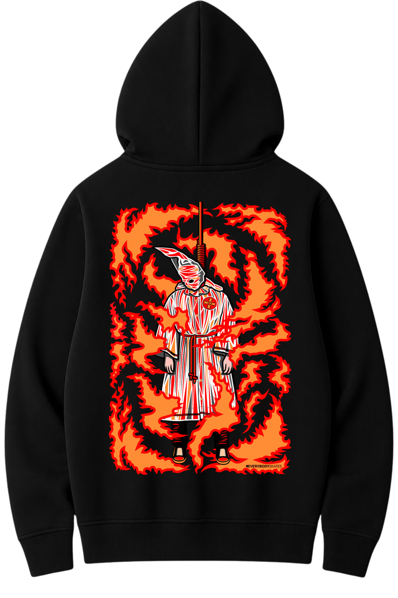 HYSTERIC FLAMING YOUTH スカジャン Burning Klansman Graphic Zip up Hoodie (back print) – #EVERYBODYSKATES
