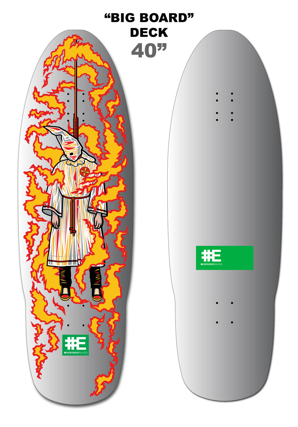 BB Burning Klansman 40" "Big Board" Deck (silver)