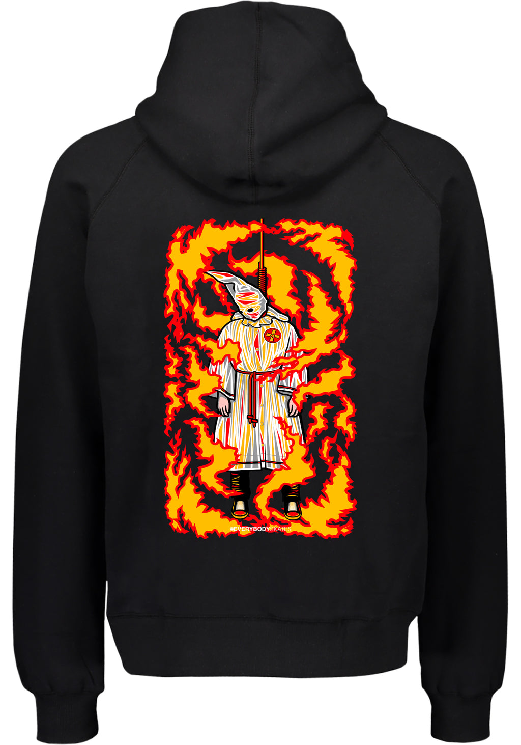 Burning Klansman Graphic Zip up Hoodie (back print)