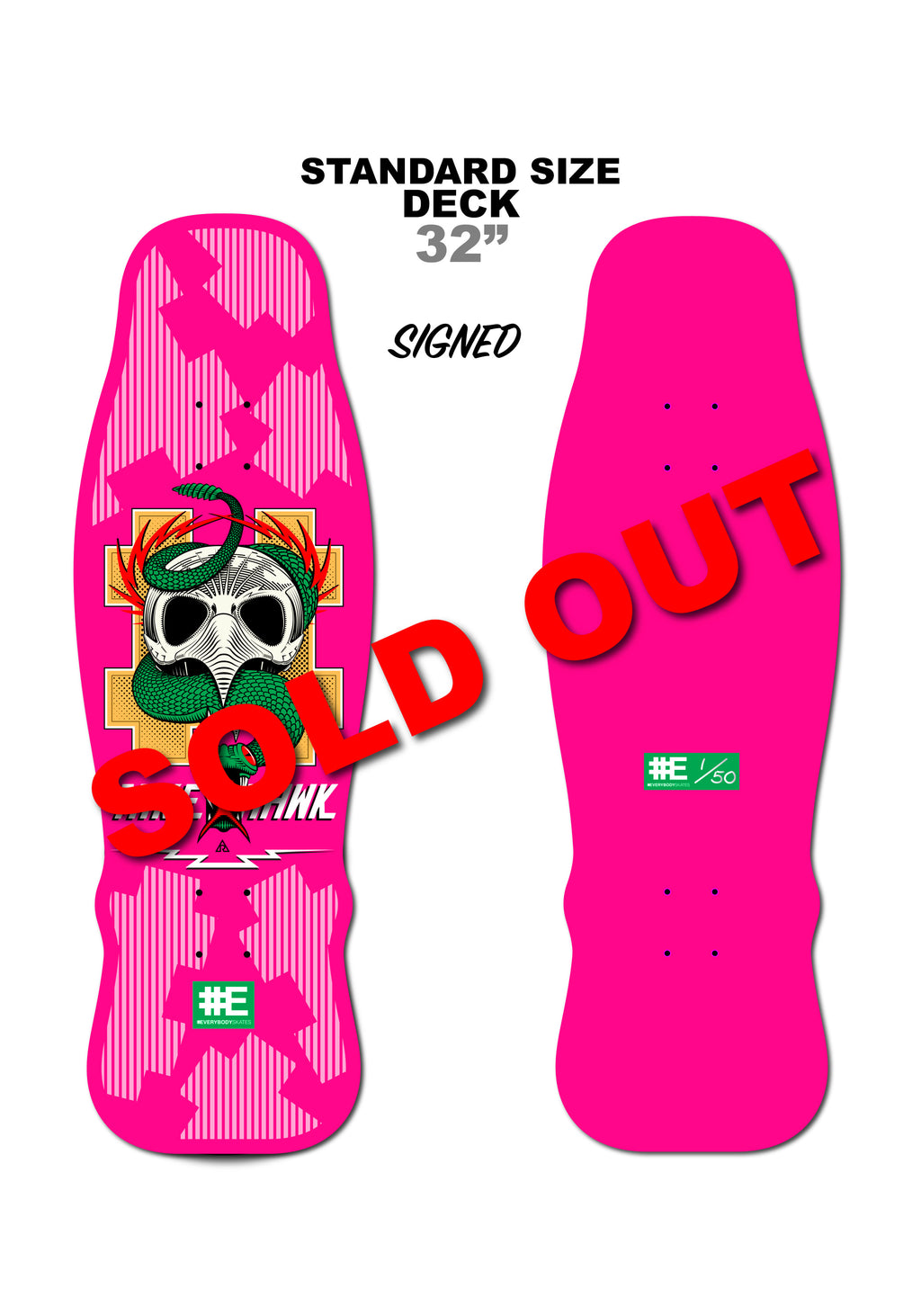 Mike Hawk 32" (Standard Sized) Skateboard Deck Prebook (Autographed)