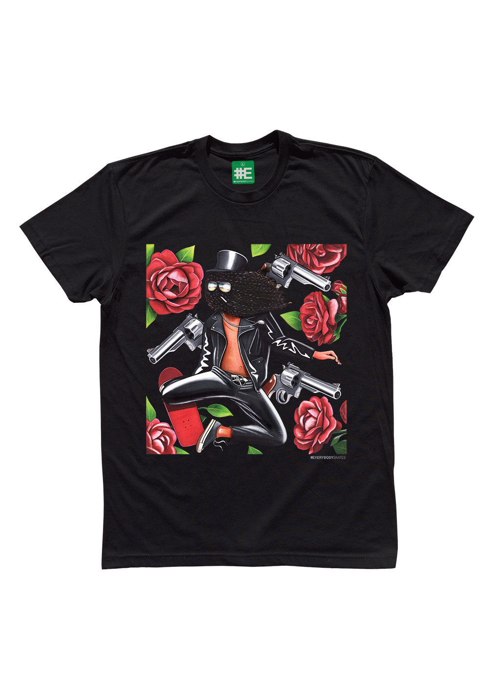 Gats and Flowers Graphic T-shirt
