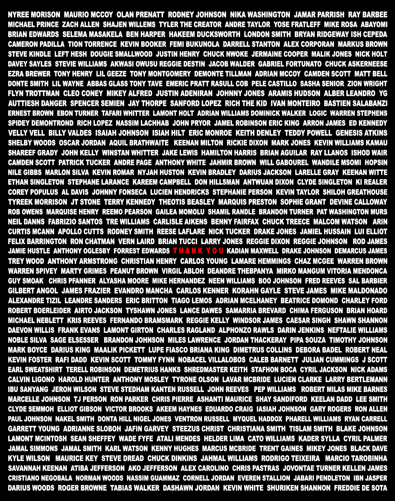Thank You Laminated Decal