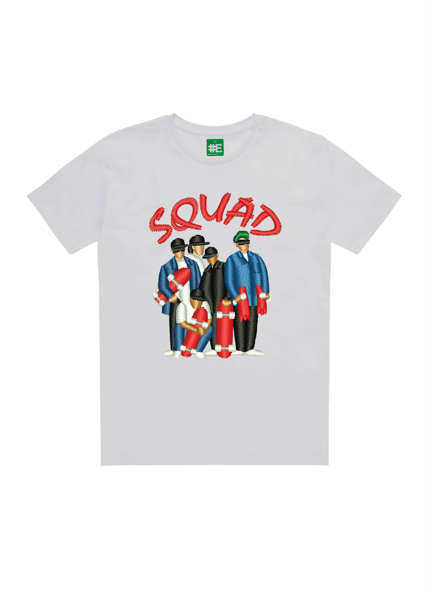 Squad Embroidered Graphic Tee – #EVERYBODYSKATES
